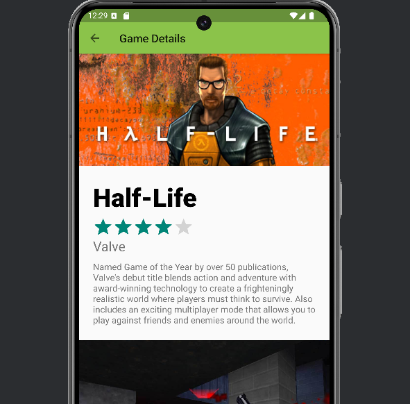 Snapshot of Arcadium; features the game page with game data