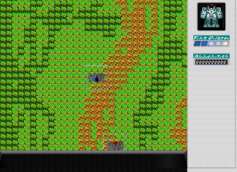 Snapshot of Mech Shooter; a Java application which
                    is a top-down 2D shooter game