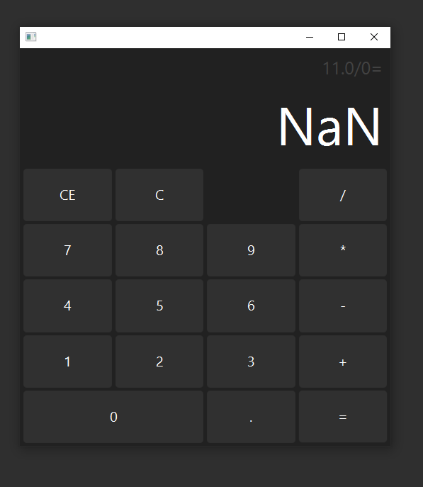 Snapshot of object
                oriented calculator project; features divide by zero error functionality